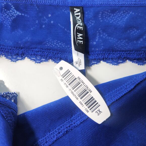 Adore Me Pack of 2 Lace Thong Blue Panty Plus Size 3X Intimates Sexy Lingerie - Picture 4 of 5